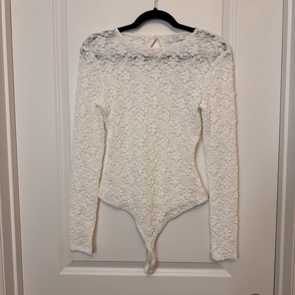 Sage Tops - Sage the label White lace Bodysuit